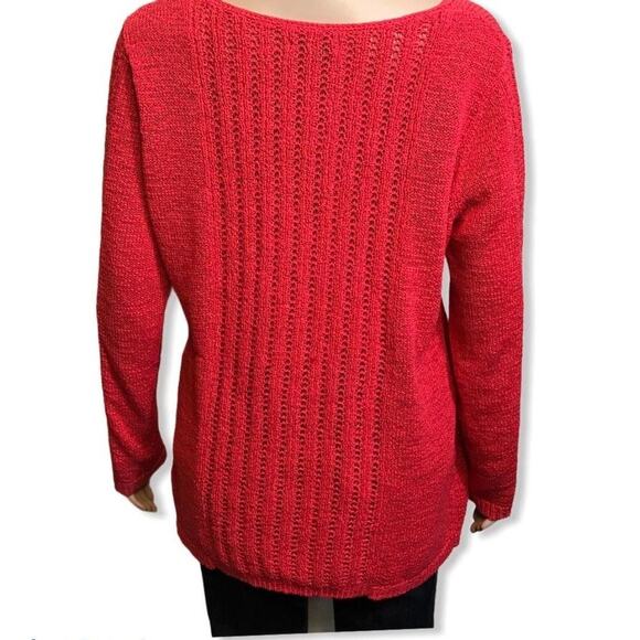 Rachel Zoe Karla Pullover Sweater Open Knit Coral - Picture 7 of 10